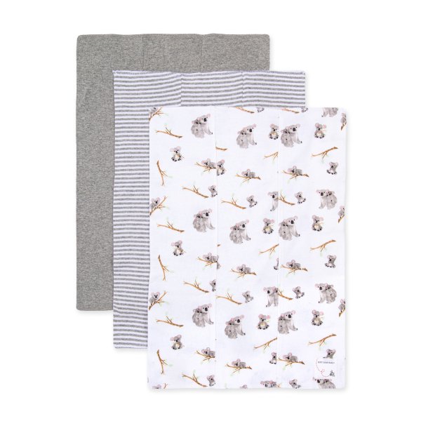 Extra Absorbent Organic Baby Burp Cloths Perfectly Koala-fied 3 Pack