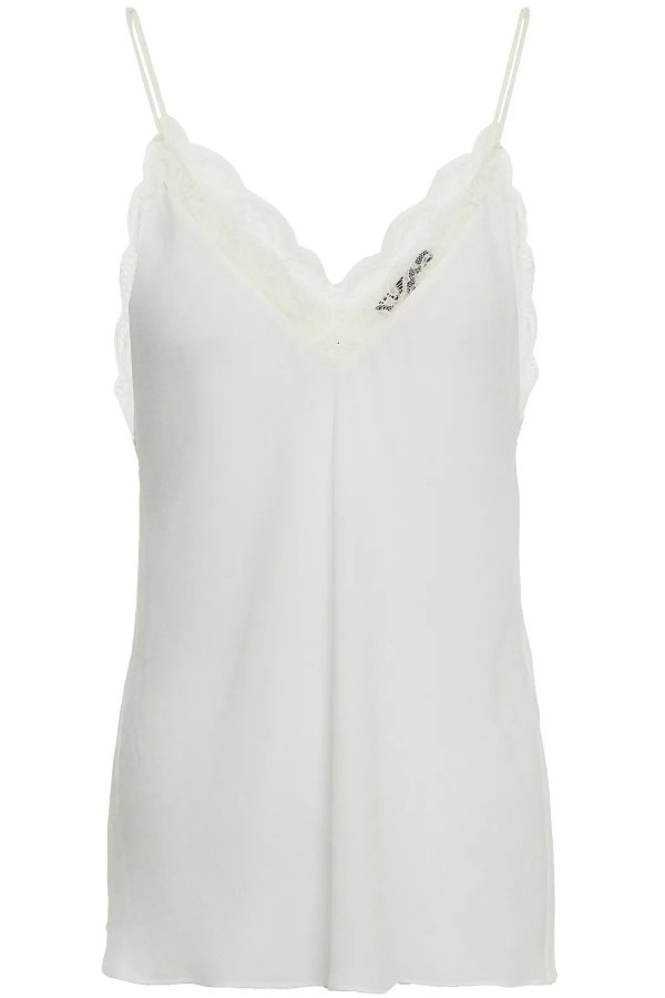 Leaton lace-trimmed crepe camisole