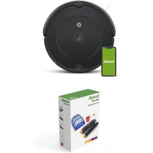 iROBOTRoomba 692 Robot Vacuum-Wi-Fi Connectivity, Works with Alexa, Good for Pet Hair, Carpets, Hard Floors with Authentic Replacement Parts - Roomba 600 Series Replenishment Kit, White