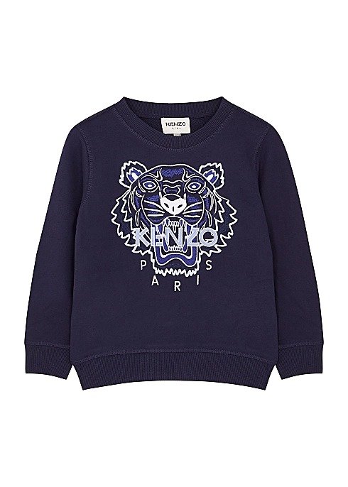 KIDS Blue tiger-embroidered cotton sweatshirt (2-5 years)