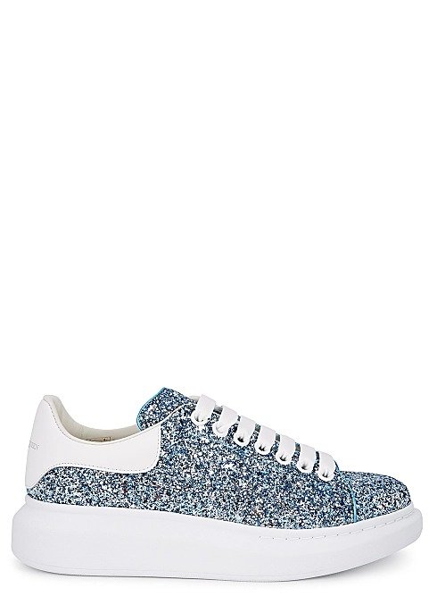Larry blue glittered leather sneakers