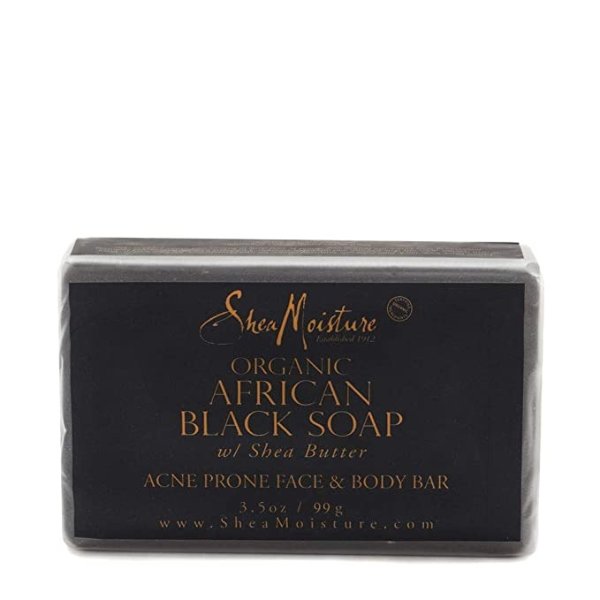 Face & Body Bar for Oily, Blemish-Prone Skin African Black Soap to Clarify Skin 3.5 oz (764302270003)