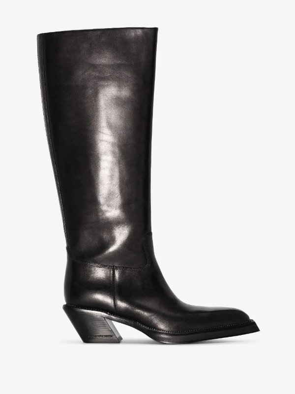 black Donovan 55 leather knee-high boots