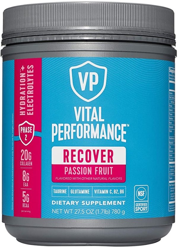 Proteins Recovery BCCA Powder -8g BCAAs, 5g Essential Amino Acids, 20g of Collagen (Passionfruit)