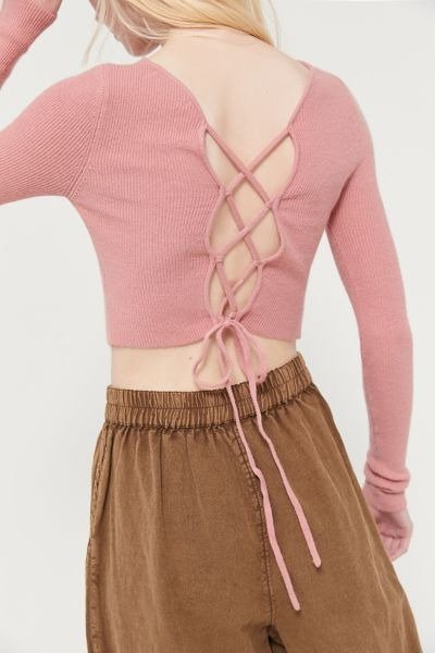 UO Rome Tie-Back Cropped Sweater