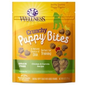 Wellness Grain-Free Crunchy Puppy Bites Chicken & Carrots Recipe Dog Treats, 6-oz