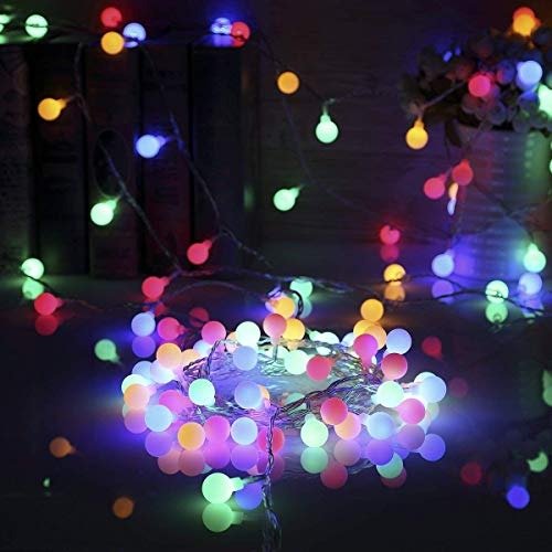 33ft 100 LED Globe String Lights, 8 Dimmable Lighting Modes with Remote & Timer, UL Listed 29V Low voltage Waterproof Decorative Lights for Bedroom, Patio, Garden, Party(Multi Color)