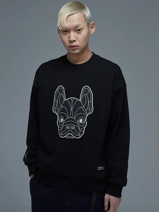 Ladog Applique Sweatshirt Black