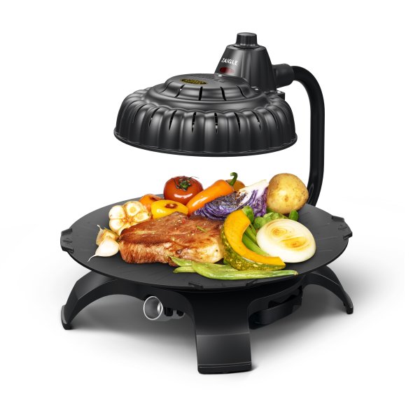 Zaigle ZG-HU375 Handsome Infrared KBBQ Electric Grill, 120v, 3 pans, tongs included