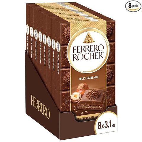 Ferrero Rocher 榛子牛奶巧克力板 3.1oz 8包