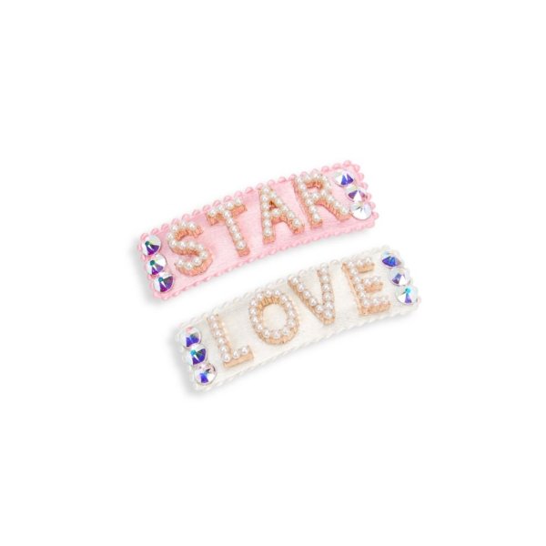 Bari Lynn - Star & Love Imitation Pearl & Swarovski Crystal-Embellished 2-Piece Barrette Set