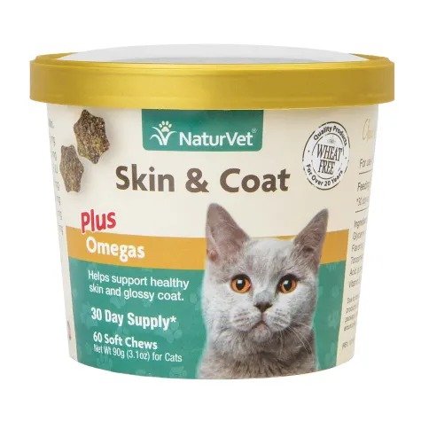 Skin & Coat Cat Supplement, Pack of 60 Soft Chews | Petco