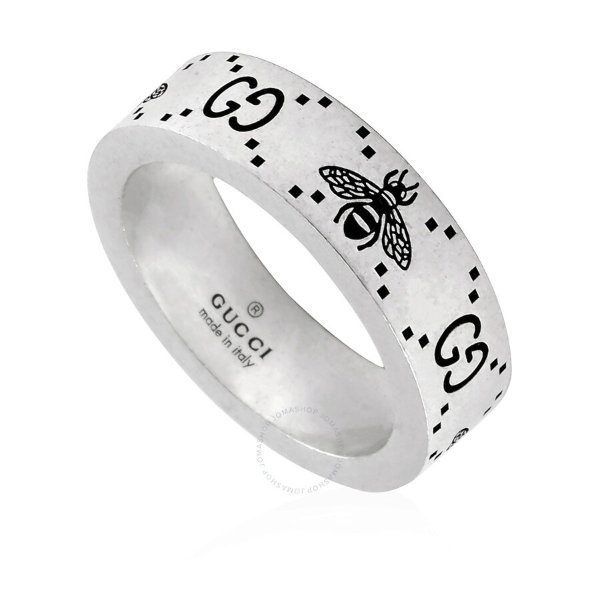 Sterling Silver GG And Bee Engraved Ring
