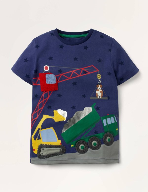 Vehicle Scene T-shirt - Starboard Blue Construction | Boden US
