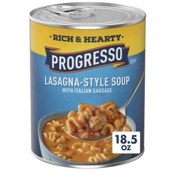 Rich & Hearty, Lasagna-Style Soup With Italian Sausage, Canned Soup, 18.5 oz.