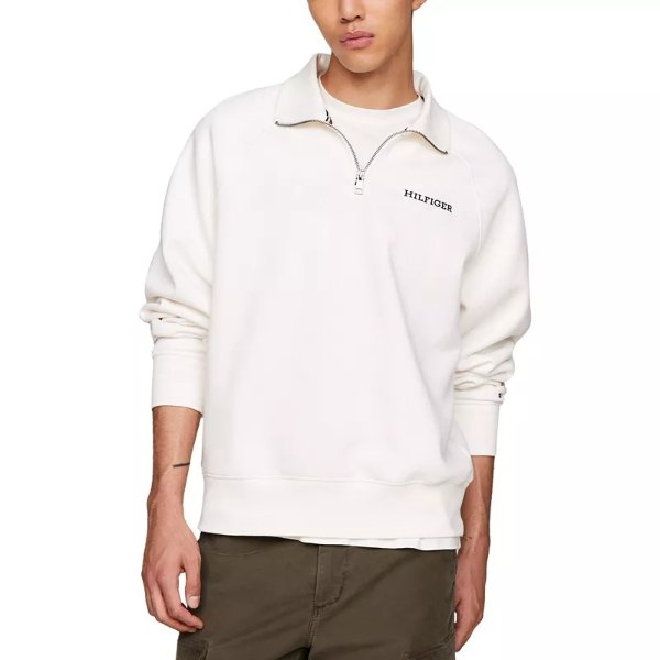 Men's Quarter-Zip Long Sleeve Logo Sweatshirt