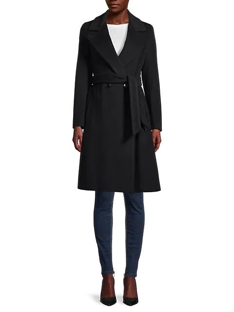 Virgin Wool Belted Trench Coat
