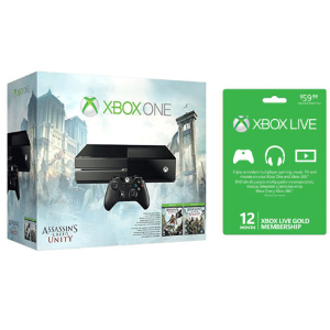 Xbox One游戏主机和《刺客信条 大革命》套装＋Microsoft Xbox LIVE 12个月金卡会员