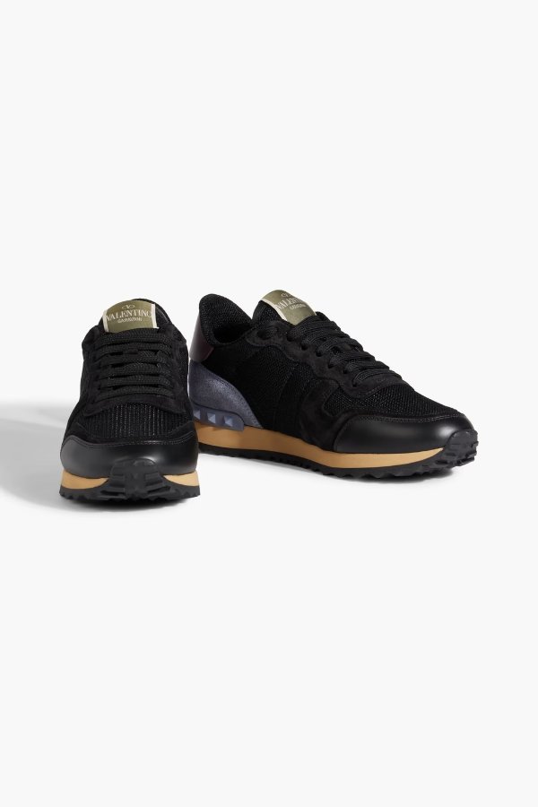 Rockrunner mesh, suede and leather sneakers