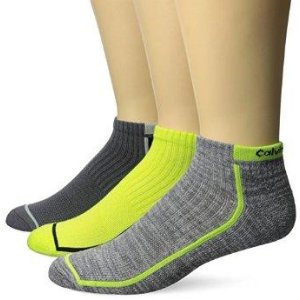 Calvin Klein Men 3 Pack Coolpass Ped Sock, Limeade/Storm/Black, 7-12 Shoe Size