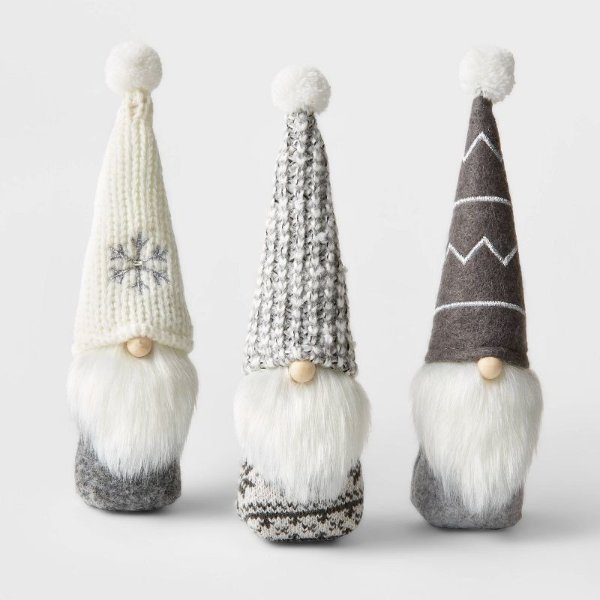 3ct Fabric Gnome with Gray Hat Decorative Figurine - Wondershop&#8482;