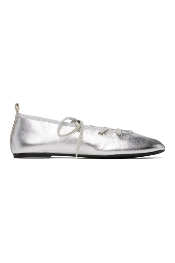 PALOMA WOOL 银色 Pina 芭蕾鞋
