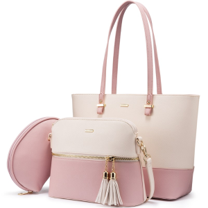 Dealmoon Exclusive: Lovevook Handbags for Women Fashion Tote Bags Shoulder Bag Top Handle Satchel Purse Set 3pcs
