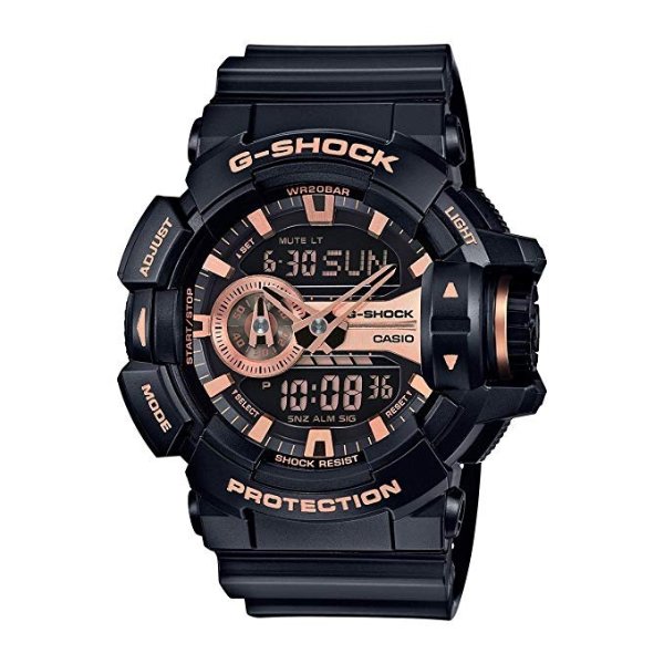 G-Shock Black and Rose Gold-Tone Dial Resin Quartz Men's Watch GA400GB-1A4
