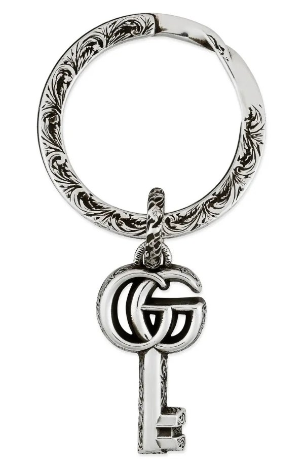 GG Silver Key Chain