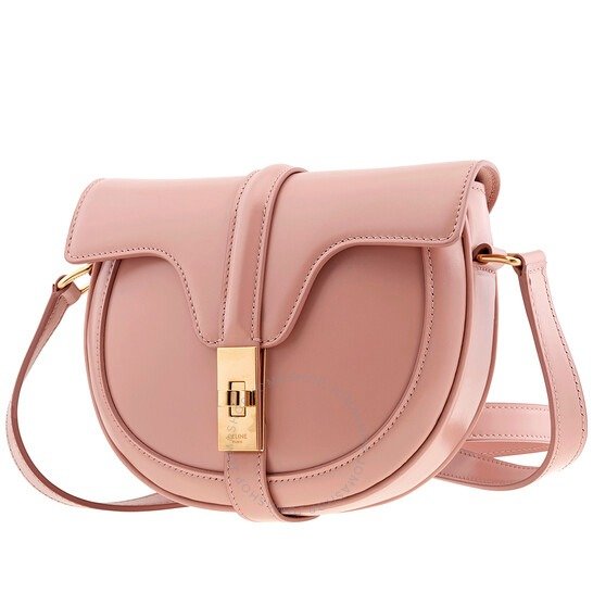 Ladies Pink Small Besace 16 Bag In Satinated Calfskin