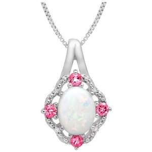 1 1/6 ct Opal & Pink Sapphire Pendant