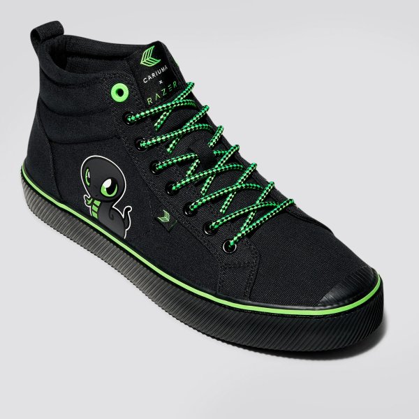 OCA High Razer All Black Canvas Sneaker Women Razer x Cariuma 女款