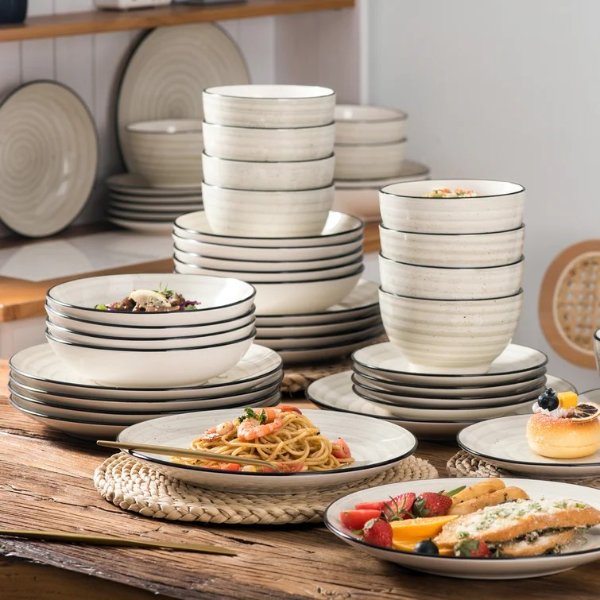 Dakota Fields Whittier Stoneware Dinnerware Set - Service for 6