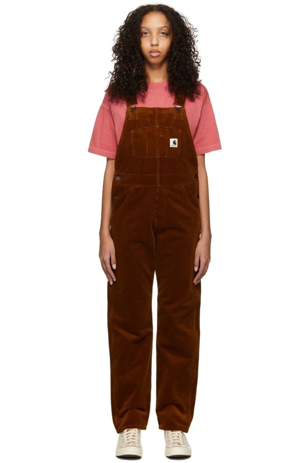 Brown Cotton Overalls