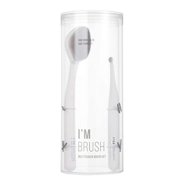 I'm Brush #B101 Multitasker Brush Set | 2pcs brush for all formula makeup (Foundation, Concealer, Eyeshadow, Lip) | K-Beauty