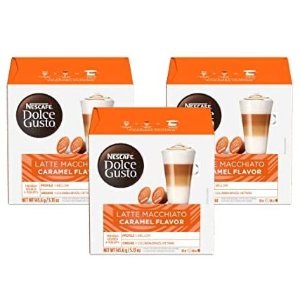 Nescafe Dolce Gusto Coffee Pods, Caramel Macchiato, 16 capsules, Pack of 3