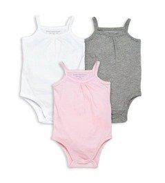 Classic Organic Cotton Baby Camisole Bodysuits 3 Pack