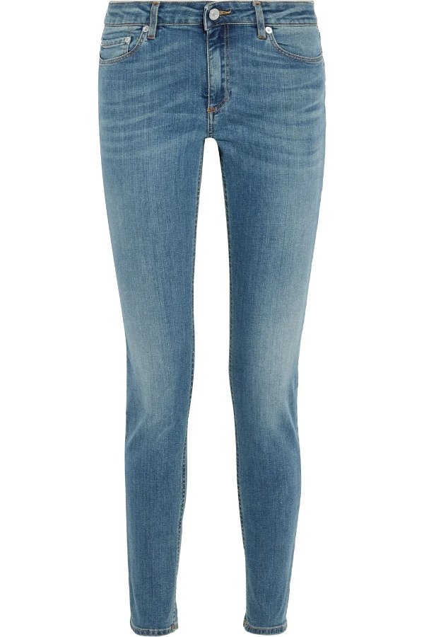 Skin 5 faded mid-rise skinny jeans