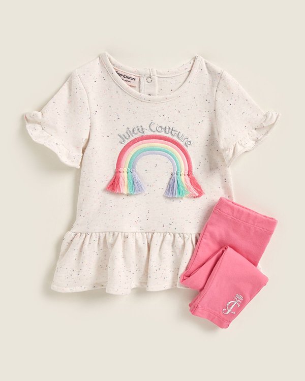 (Infant Girls) Two-Piece Rainbow Tunic & Leggings Set