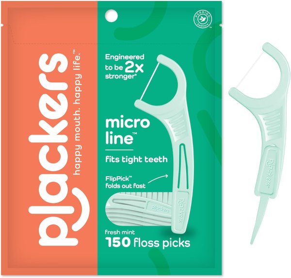 Dental Floss Picks, Micro Mint, 150 Count