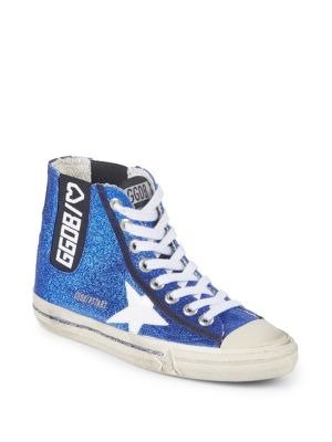 High-Top Leather Logo Sneakers