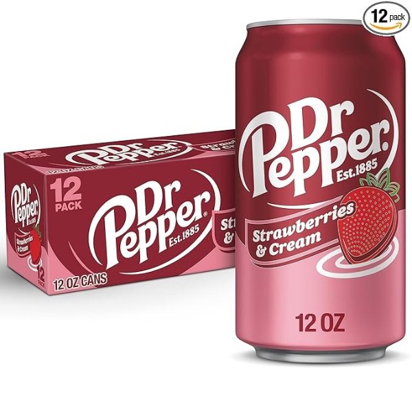 Dr Pepper 草莓奶油口味汽水12oz 12瓶
