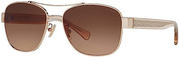 Womens Sunglasses (HC7064) Gold/Brown Metal - Non-Polarized - 56mm