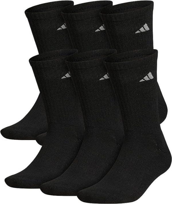 Men's Athletic Cushioned Crew Socks with Arch Compression for a Secure Fit (6-Pair)