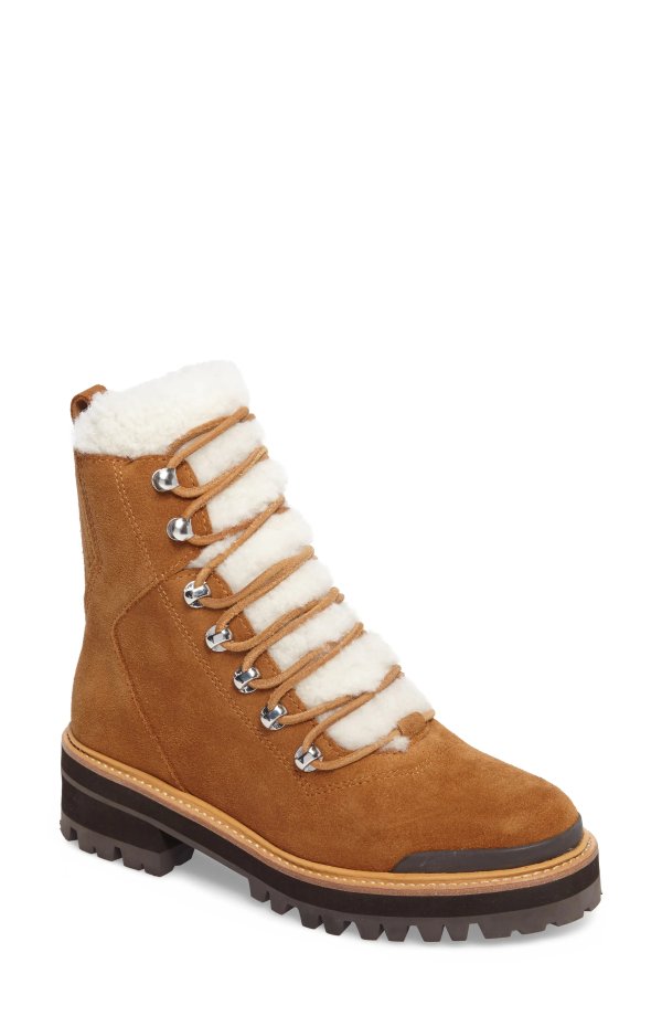 Izzie Genuine Shearling Lace-Up Boot