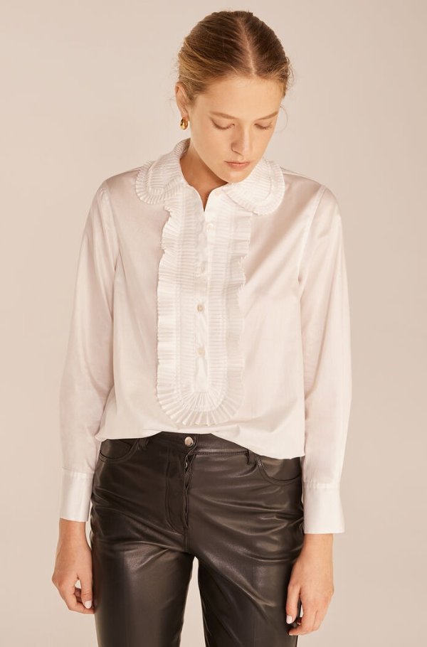 Pleated Front Blouse | Rebecca Taylor