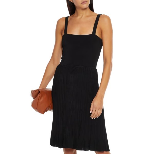 Pleated knitted dress