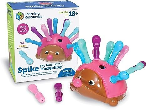 Spike The Fine Motor Hedgehog Pink - 14 Pieces, Ages 18+ months Fine Motor and Sensory Toy, Educational Toys for Toddlers, Montessori Toys