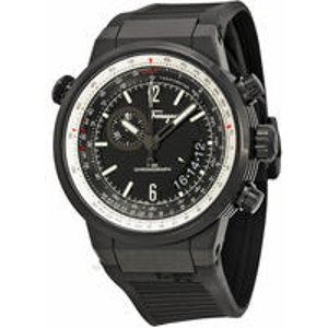 Salvatore Ferragamo F-80 Black Rubber Black Ion-Plated Stainless Steel Mens Watch FQ2020013