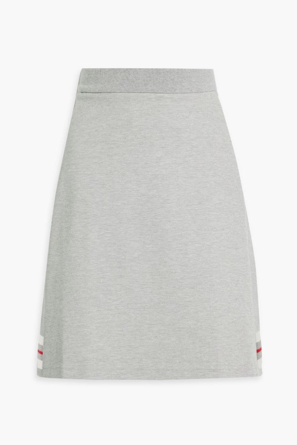 Cotton-blend pique skirt